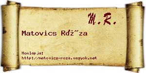 Matovics Róza névjegykártya
