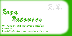 roza matovics business card